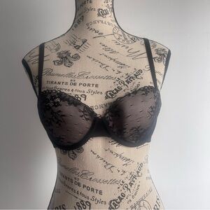 Stella McCartney Black Lace Underwire Bra